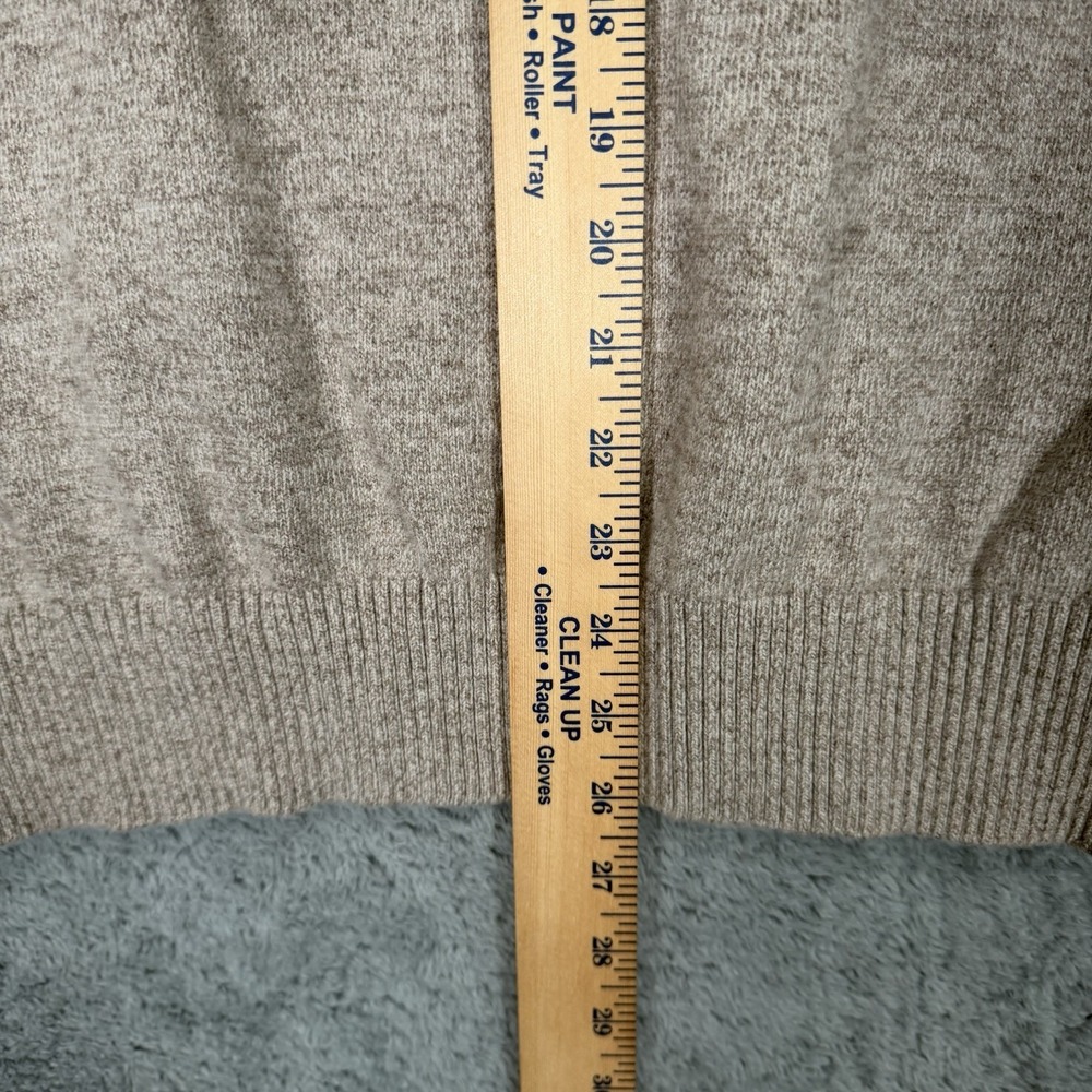 King Ranch Sweater Mens L Heather Beige 100% Wool 1/4 Zip Padded Shoulders - Picture 6 of 7